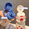 Water bottle new children's 111 thermos cup double drink straw cup female cute portable water cup