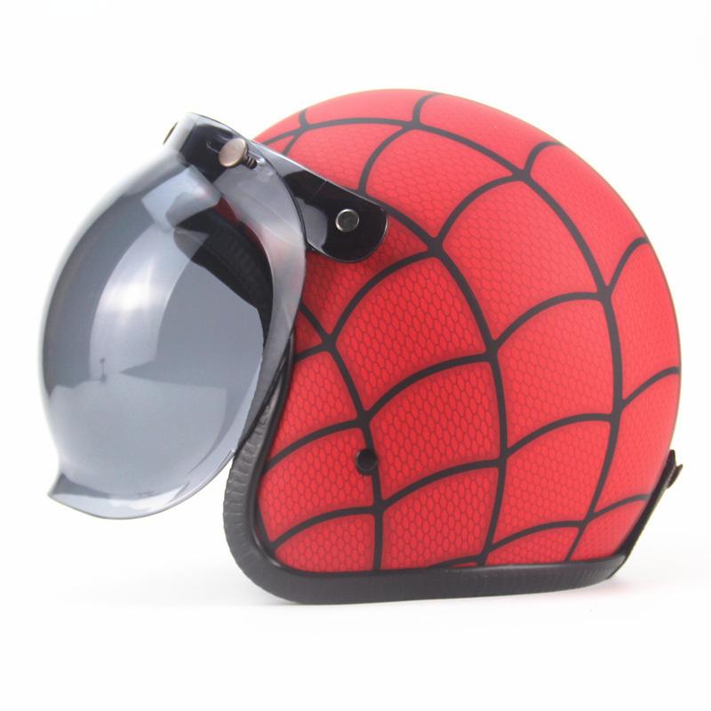 Four Seasons Retro Helmet Leather Personality Helmet Electric Vehicle 3/4 Half Helmet Big Turtle King Pedal Helmet
