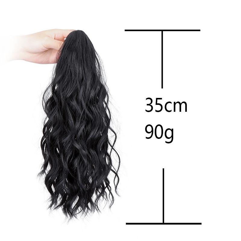 Synthetischer Lockiger Klauenclip-in Pferdeschwanz Blond Braun Kurzes Haarteil Kunsthaar Falscher Zopf Haarverlängerungen Kurzer Wasserwellen-Clip-in-Pferdeschwanz Haare