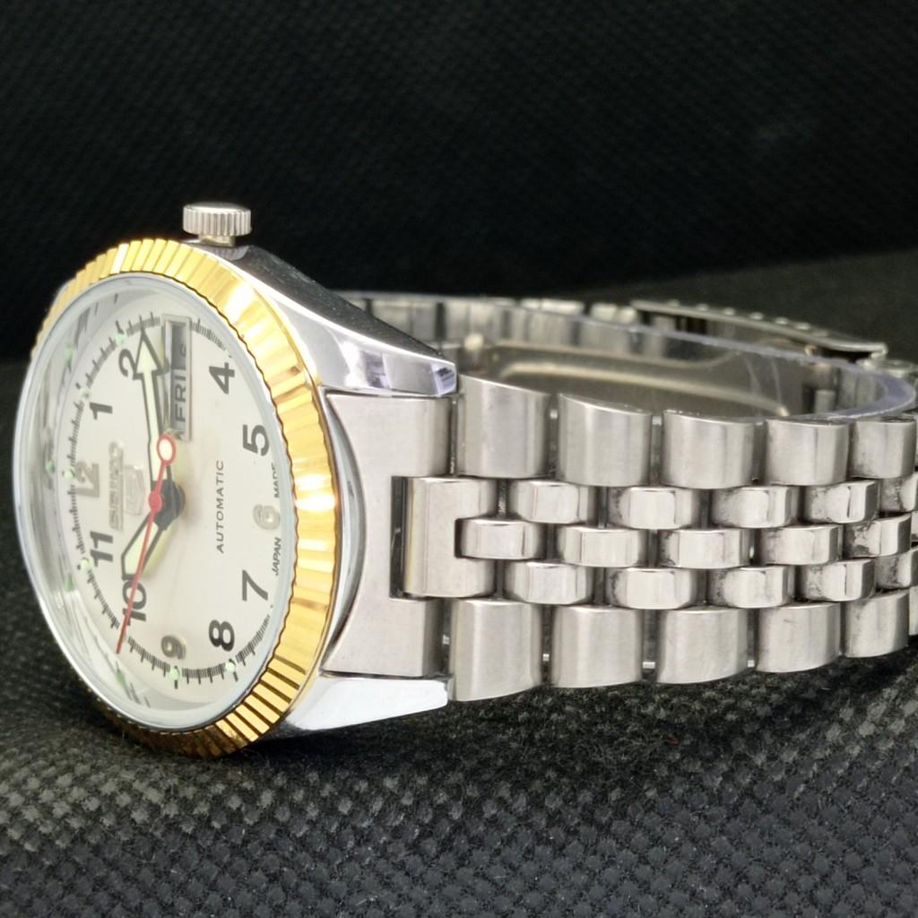 USED SEIKO 5 AUTOMATIC JAPAN MENS RARE GOLDEN MOVEMENT WATCH 575b-a305060-9 SKU575b-a305060