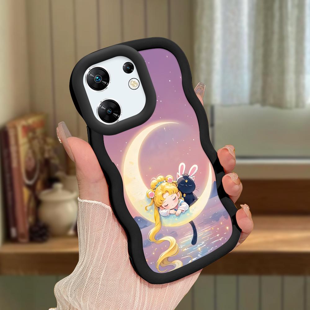 Big Wave Edge Weiches Silikonmaterial Macaron-Telefongehäuse Stoßfestes Schutzgummigehäuse für OPPO Reno Realme Infinix Tecno