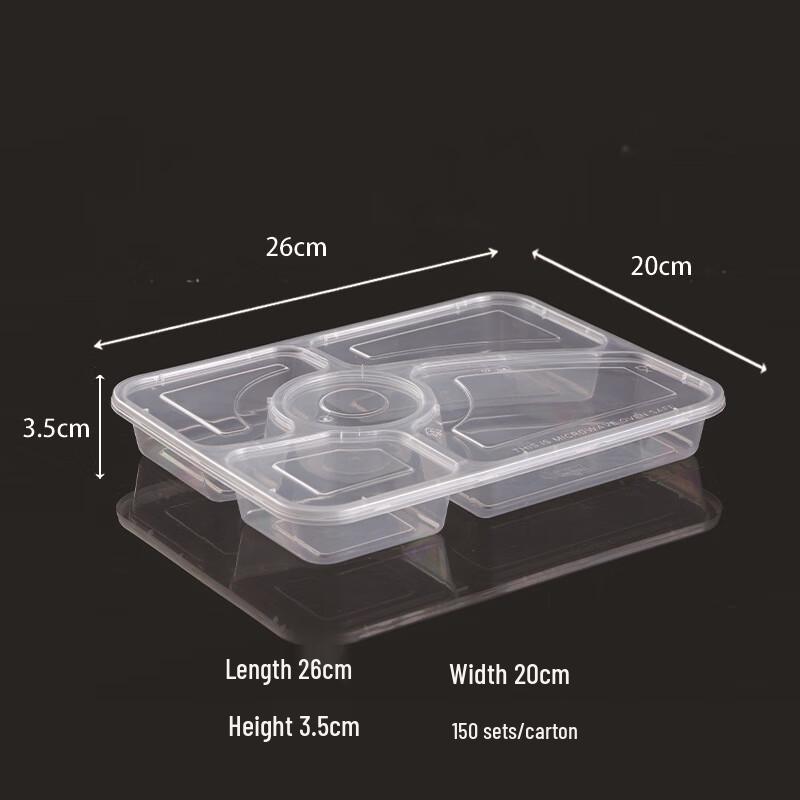 JingJingRS Disposable Multi-Compartment Meal Prep & Takeaway Boxes