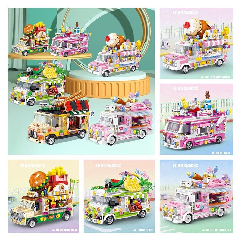 Diy Creative Mini Puzzle Building Toy Sweet Dessert Burger Car With 638 Abs Plastic Grains