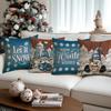 1/4pcs Blue Christmas Decorative Pillowcases, Snowflake Christmas Elf  Cocoa Design Cushion Covers, Christmas Decorations