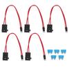 5Pcs Car Fuse Holder Connector Mini Heavy Duty Wire Extension for Vehicle ATM 20A 16AWG with 5