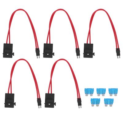 5 ks Automobilový držák pojistek Konektor Mini Heavy Duty Prodloužení vodiče pro vozidlo ATM 20A 16AWG s 5