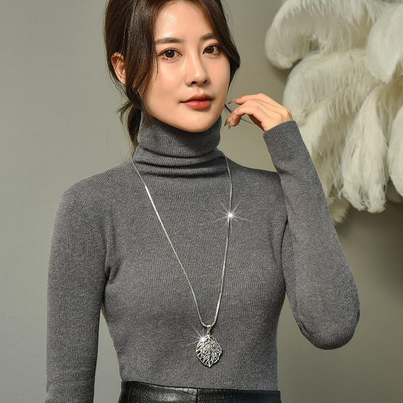 Tree Leaf Pack Crystal Sweater Chain Female Leaf Temperament Versatile Autumn And Winter Clothes Long Necklace
