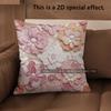 2D Floral Embroidered Pattern Decorative Pillow Covers Pattern Cushion Cover Suitable For Sofa Bedroom Car Pillow Cover