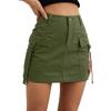 Fashion Summer Women's Short Cargo Skirts Pockets Solid Color Mini Casual Hip Lift Ladies Skirts Ladies Elegant Slim Fit Clothing