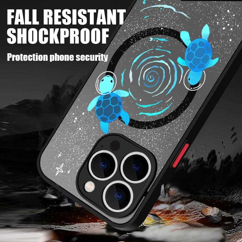 Sea Turtle Conch Whale Pattern Case For iPhone 17 Pro Max Magnetic For Magsafe Hybrid TPU+PC Matte Cover For iPhone 16 Pro Max 15 14 13 12 11 16E Air