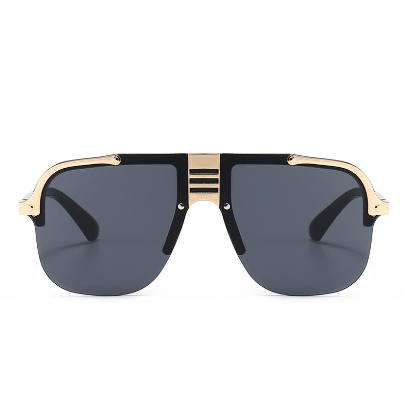 H008  Flat-Top Large-Frame Sunglasses Modern Charming Trendyy Street Style Sunglasses Ins Style Women
