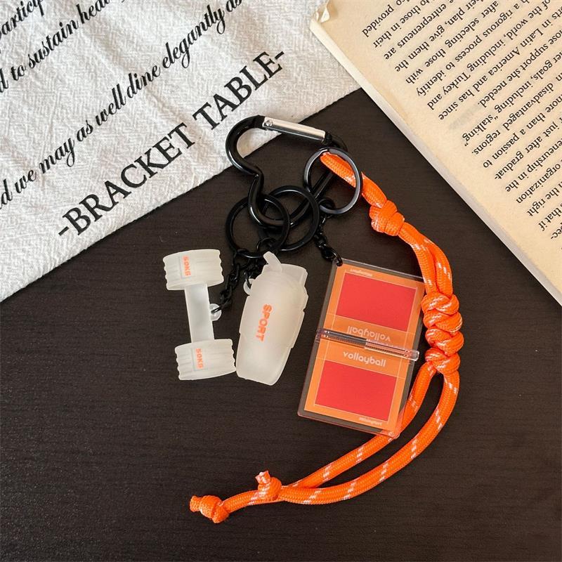 Itness Theme Rubber Keychain Pendant Portable Gym Style Bag Charm Durable Key Ring for Sports Lovers Men Women Daily Accessory