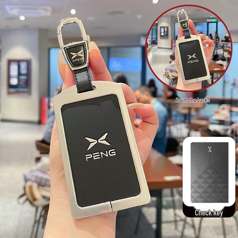 XPeng P7+ 2024 NFC Card Key Case - MONA M03 Car Metal Leather Remote Control Cover.