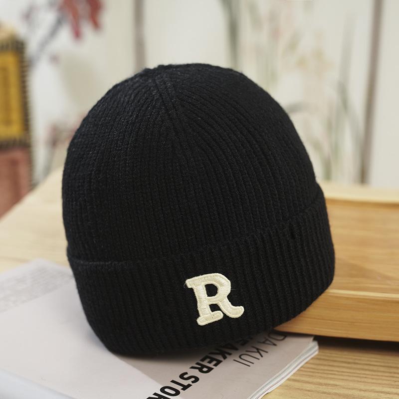 Hat Women's Winter New Korean Version Wool Hat Student Letters Warm Knitted Hat Versatile Cold Hat Men