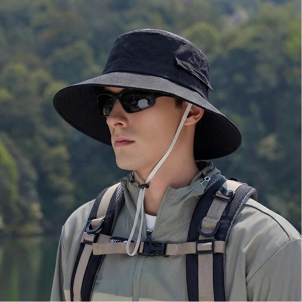 Sun Protection Fisherman's Hat Large-Brimmed Sunscreen Bucket Hat New Sun Hat Men