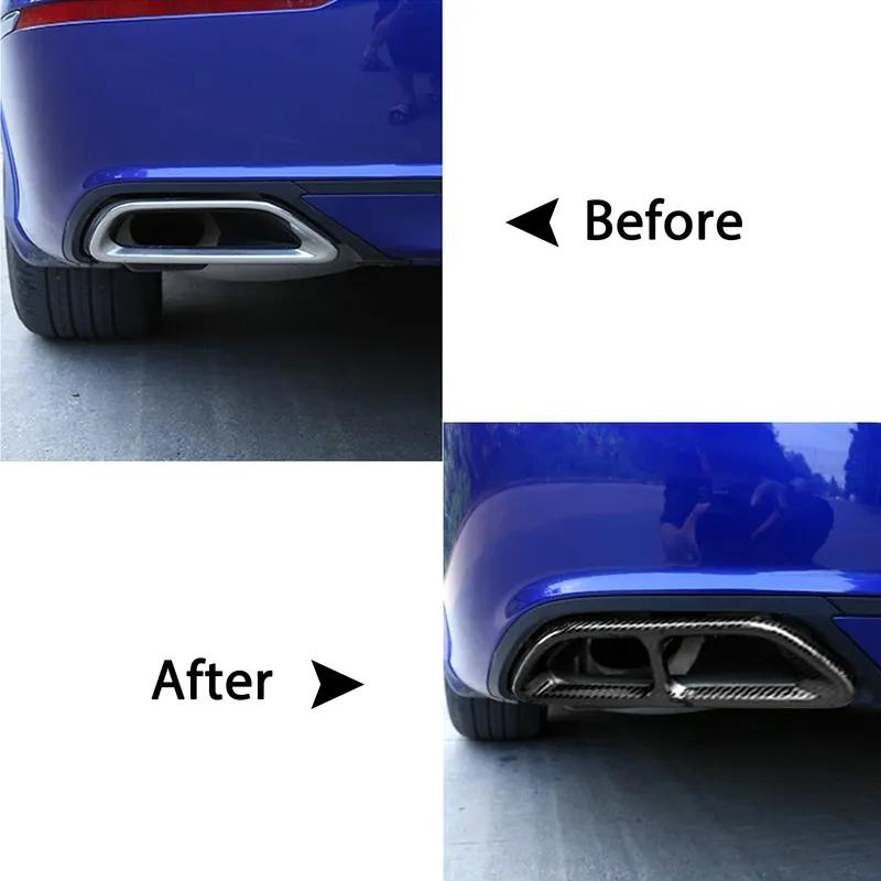 2pcs Carbon Fiber Style Left Right Rear Cylinder Exhaust Tail Pipe Cover Trim For Honda Accord 10th Gen 2018 2019 2020 2021 2022