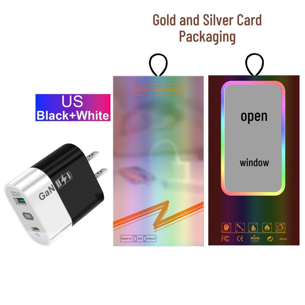 33W GaN USB Charger: QC 3.0 & PD Fast Charging, 9V/12V, US/EU Standard