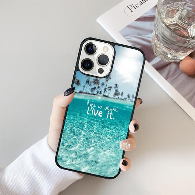 Travel mountain sea beach quotes Cover For iPhone 17 Air 15 16 14 13 12 Pro Max 11 Pro Max Plus Phone Case Coque