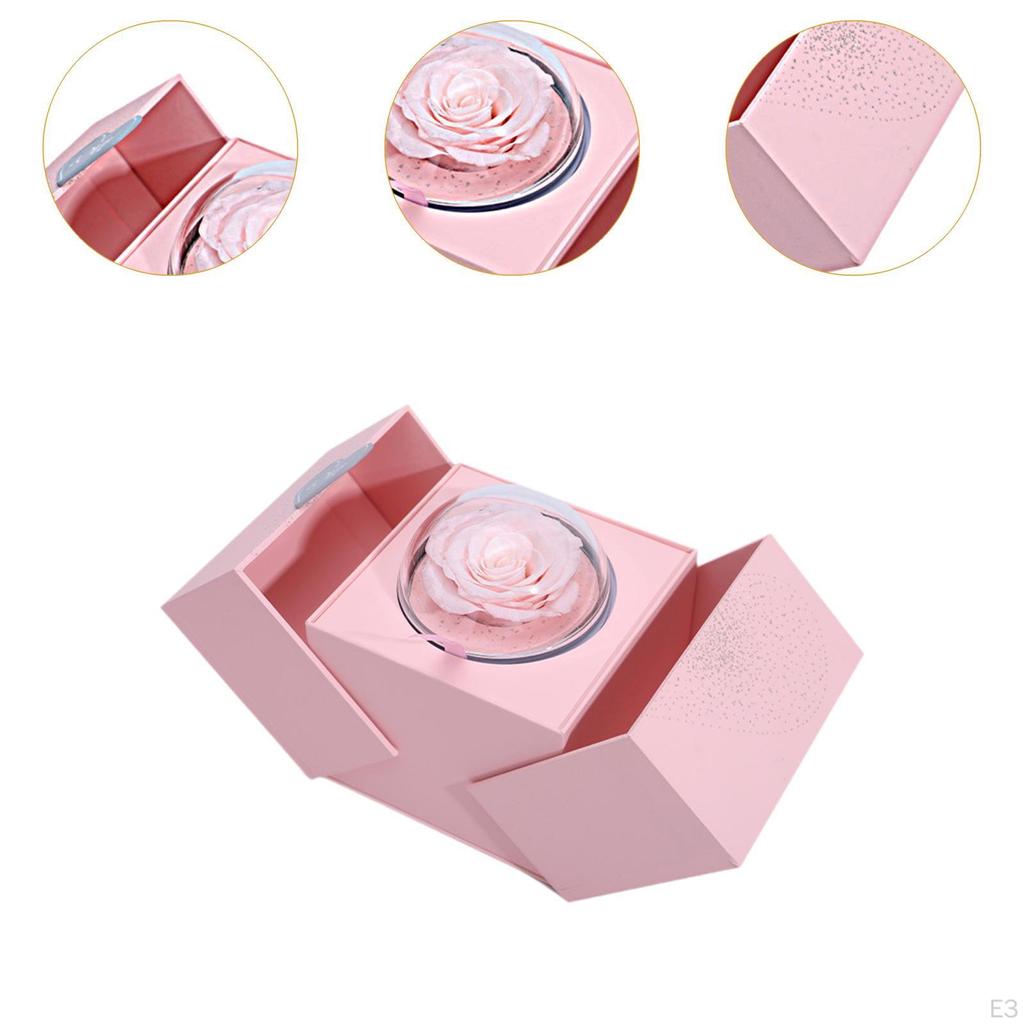 Liftable Gift Box Engagement Ring Preserved Flowers Valentine's Day Gifts Proposal for