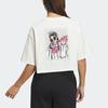 Adidas Originals Toc Graphic Tee Logo Embroidery Print Pattern Ribbed Crew Neck Loose Short Sleeve T-Shirt Women Tops Han-Jade-White IP1756