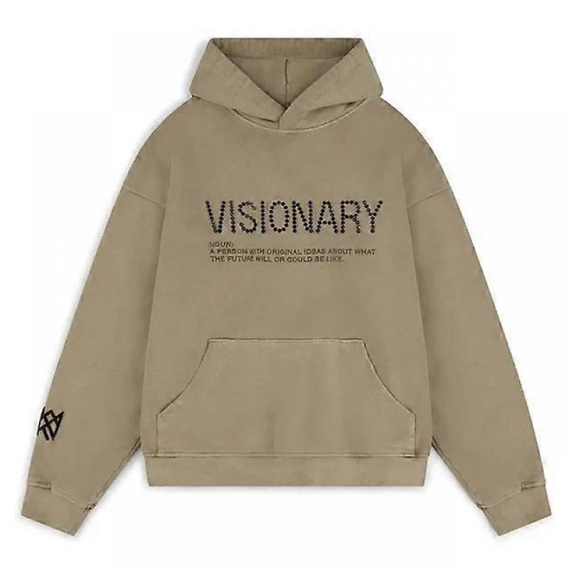 Neuer Herbst Winter Buchstaben Strass Lockerer Amerikanischer Stil Hoodie Retro Mode Trendiges Sweatshirt Unisex 0.48kg Leicht