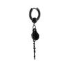 Wannee 2pcs Cross Feather Stud Earrings Punk Rock Style Stainless Steel Hiphop Jewelry For Women Men