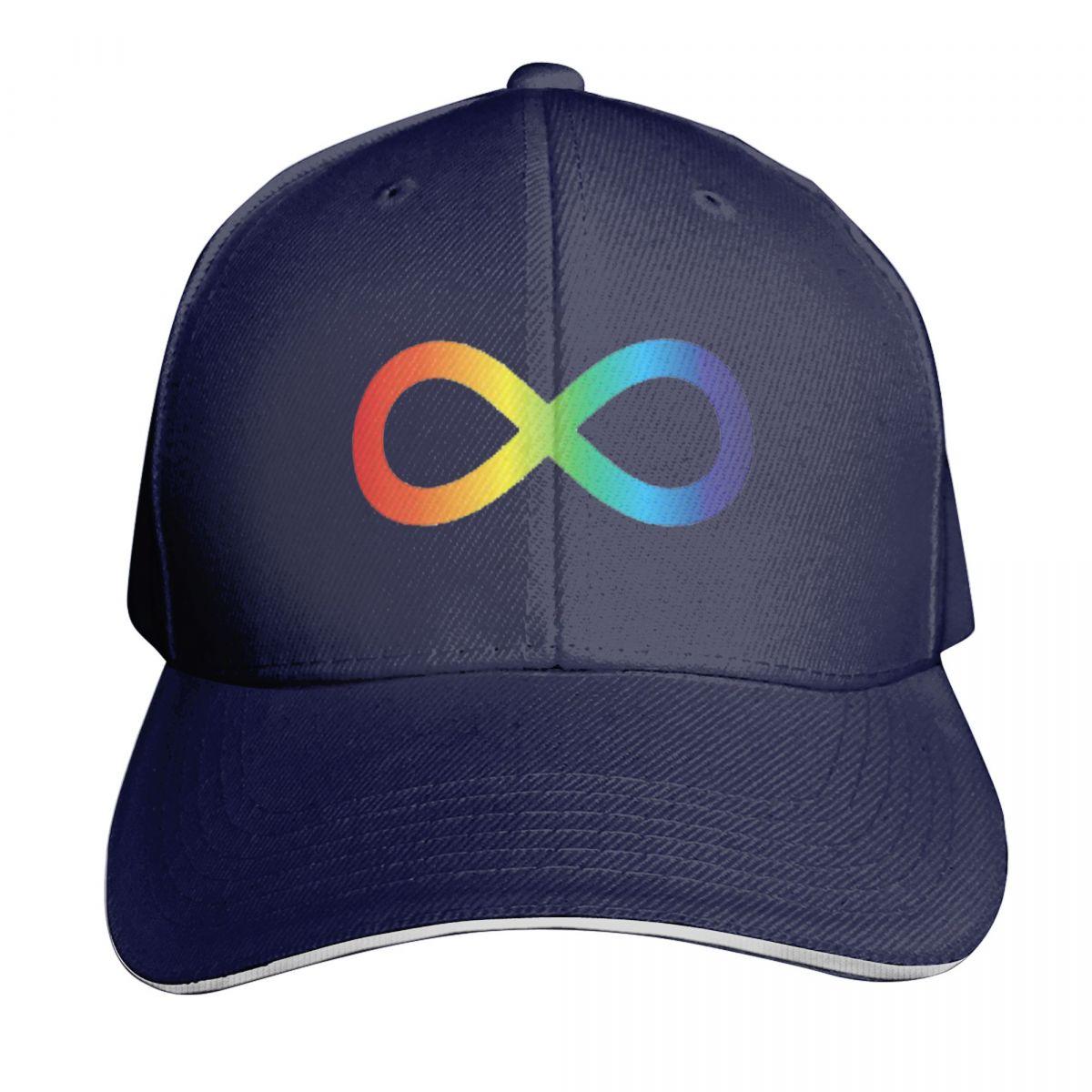 

Rainbow Infinity Symbol Awareness Cap Fashion Casual Baseball Caps Adjustable Hat Summer Unisex Baseball Hats Polychromatic One Size