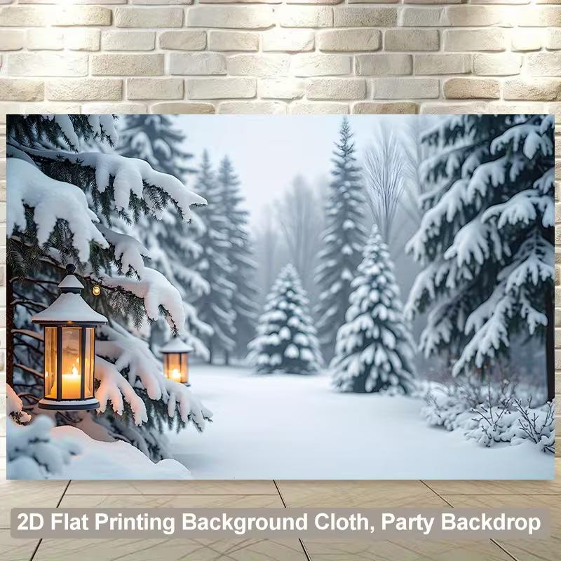 2D Magical Snowy Forest 2D Backdrop for Room Decor & Photocall