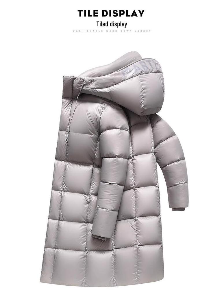 Unisex dlouhá zimní péřová bunda - 95% výplň z prachového peří, Super silná a teplá pro extrémní mráz.