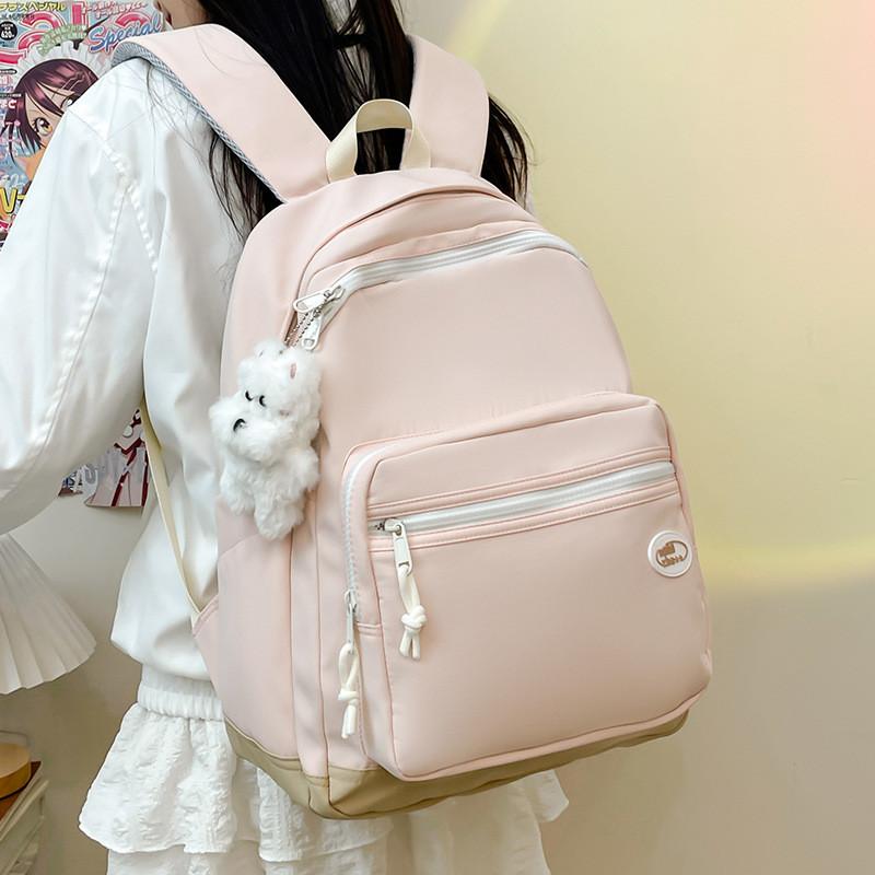 Girls School Backpack With Nylon Material For Middle School Education And Lightweight Design