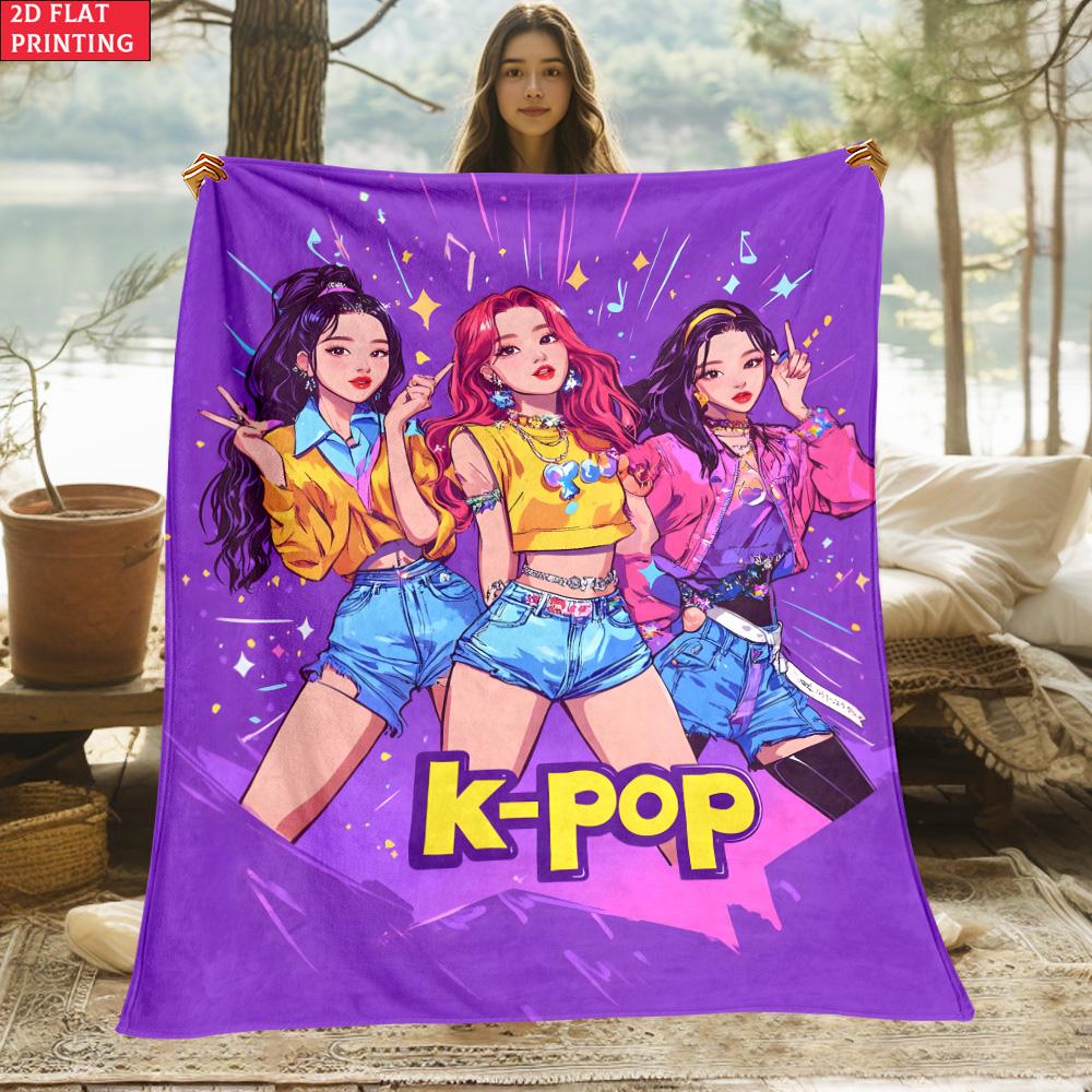 K-POP Print Blanket.Warm and Comfortable Flannel,Bedroom,Sofa,Bed,Chair,Gift,Picnics,Trip, Camp,Blankets.