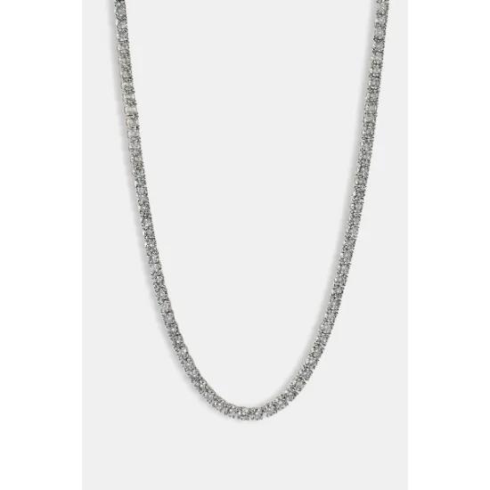 

Круглий тенісний ланцюжок із білого золота 5 мм Подарунок найкращій подрузі Весільний ювілей День народження Подарунок на День батька, День святого Валентина для чоловіка 55 cm