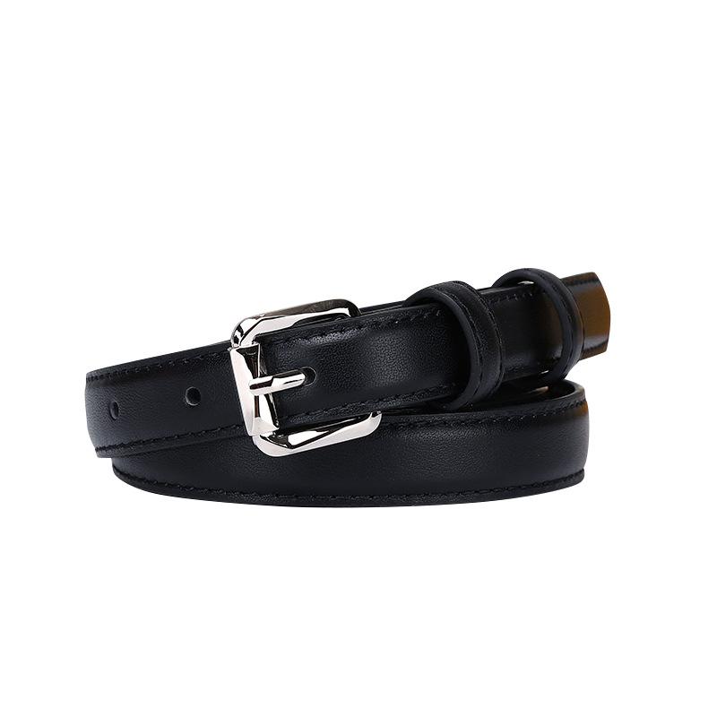 1.8Cm Small Fresh Leather Belt For Women, Korean Version Of Trendy Versatile Pure Cowhide Belt, College Style Thin Belt For Women