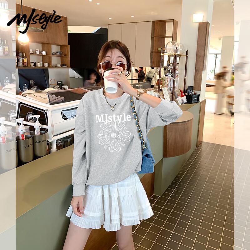 

MJ STYLE 2025 Autumn Women s Round Neck Pullover Sweatshirt S