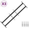 Window Security Grille with 2 Crossbars 3 pcs 63 114 cm