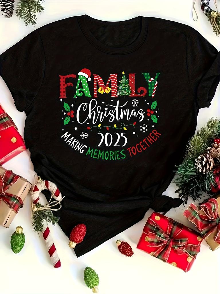 Unisex Plus Size Letter Graphic Print Crew Neck Short Sleeve TShirt Soft Casual Daily Fashion Top For Curvy Ladies Spring Summer