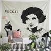 Pop Art Woman Silhouette Slogan Tapestry Wall Hanging Edgy Street Art Decor for Bedroom Man Cave Dorm Room Gift