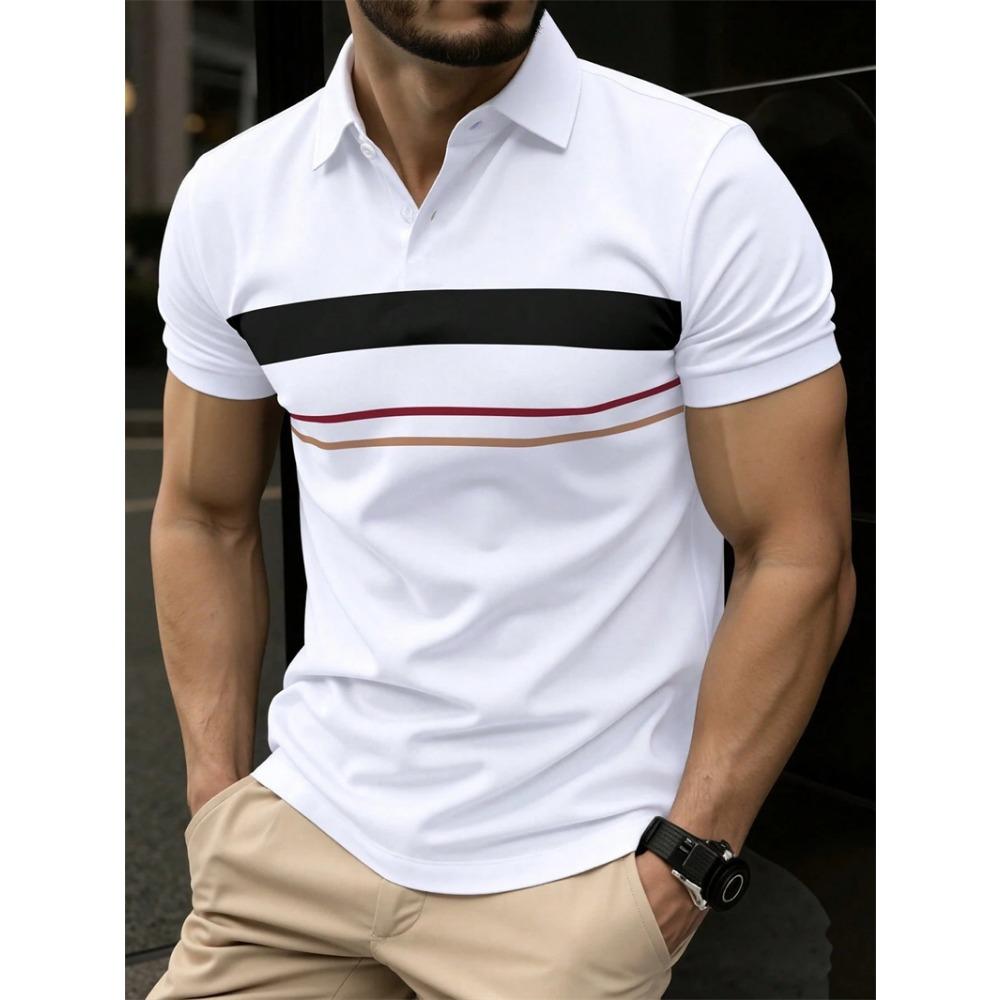 Мужская футболка-поло Летняя Повседневная С коротким рукавом С 3D-принтом Футболка-поло Для повседневной носки S