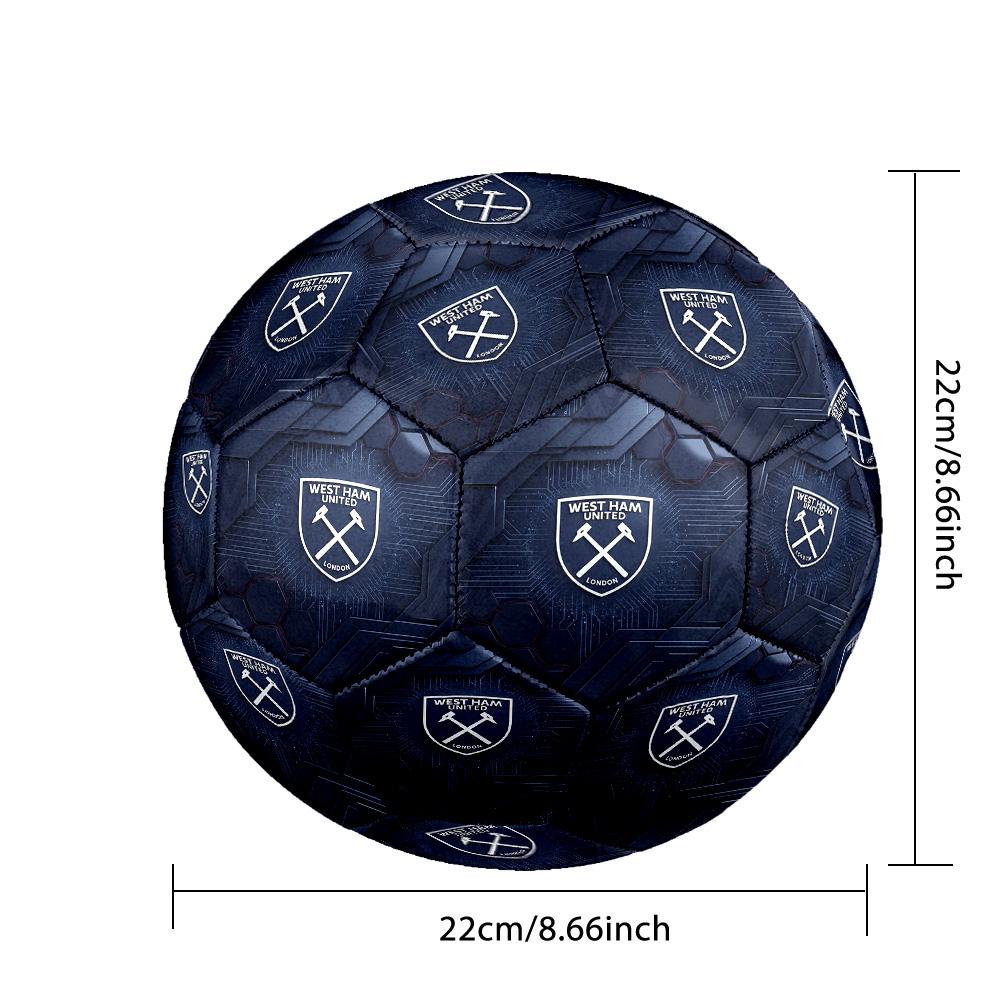 West Ham United FootballPrinted Size 5 Soccer Bootball, Anti Slip Adult Match Football Souvenir for Football Fans