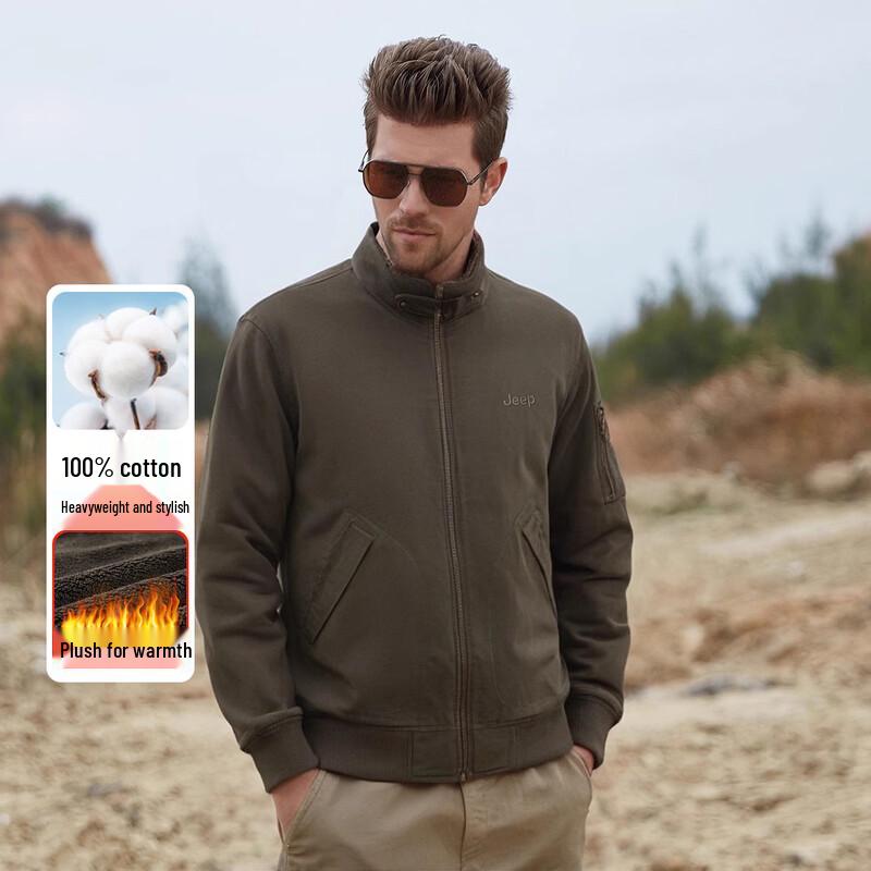 JEEP Men s Fleece Lined Washed Cotton Casual Jacket 3XL