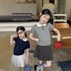 Girls' Korean Style Campus T-shirt: Simple, Fashionable Short Sleeve Color Block Top