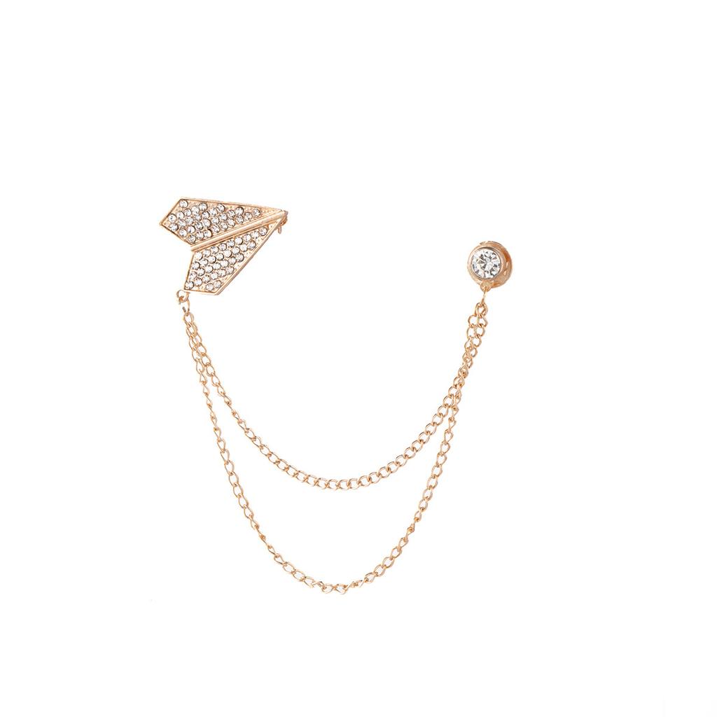 Personalized Brooch with Crystal Heart Brooch for Fashion Snowflake Geometric Creative Suit Pin