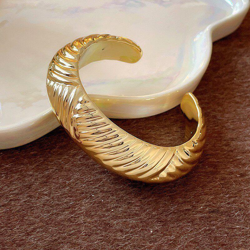 Europe and America Cross Border Wave Cold Wind Open-Ended Bracelet Simple and Exaggerated Stylish Bracelet Accessible Luxury Fancy Bracelet for Women