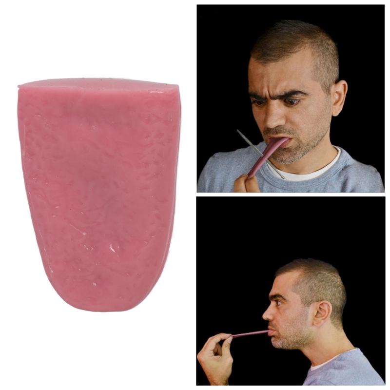 Halloween Fake Tongue Realistic False Tongue Horrible Stretchable Tongue  Tricks Prank Tongue for Halloween Magics