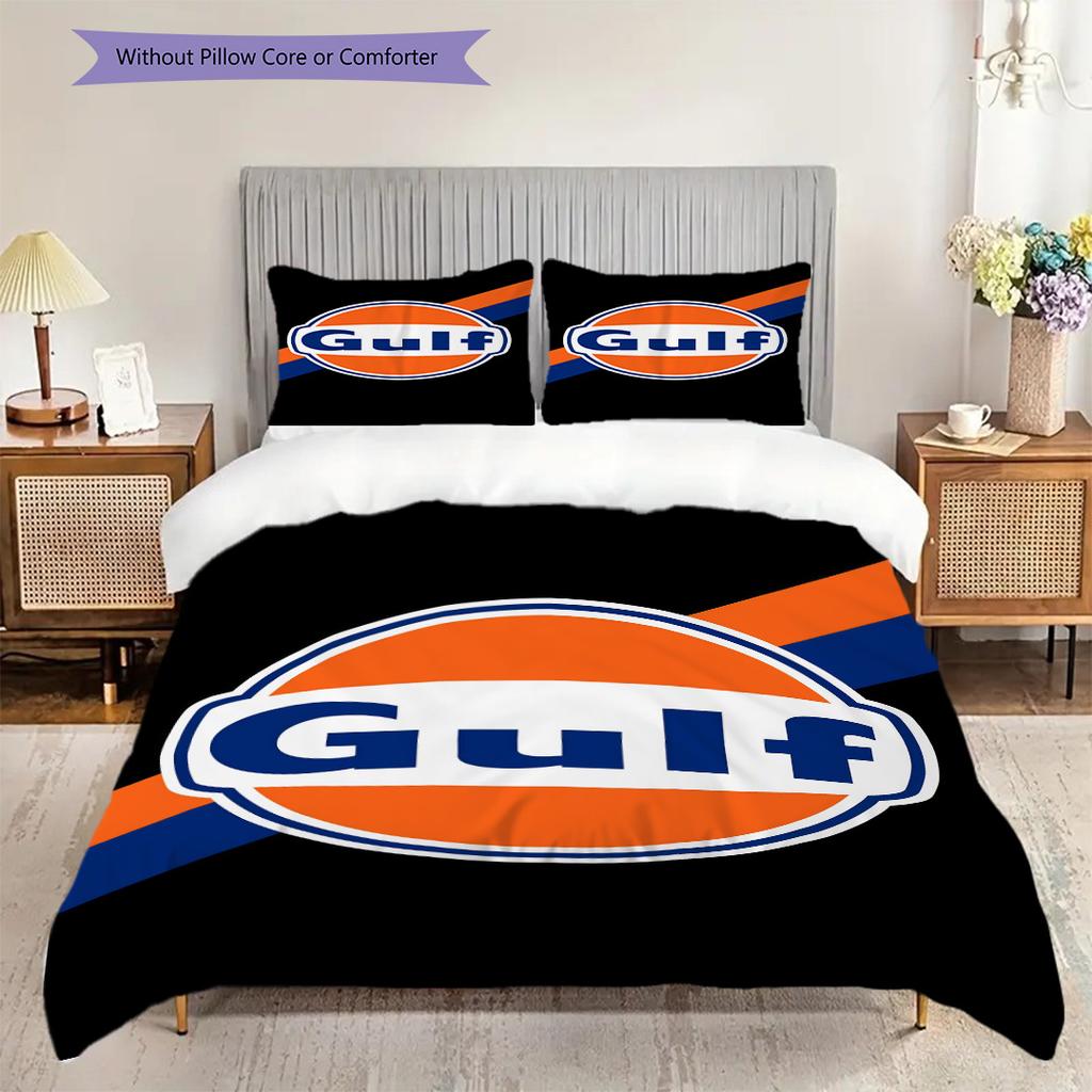 Gulf Oil Vintage Logo Threepiece Set 1 Duvet Cover 2 Pillowcase Without Core Christmas Birthday Gift Soft And Comfortable