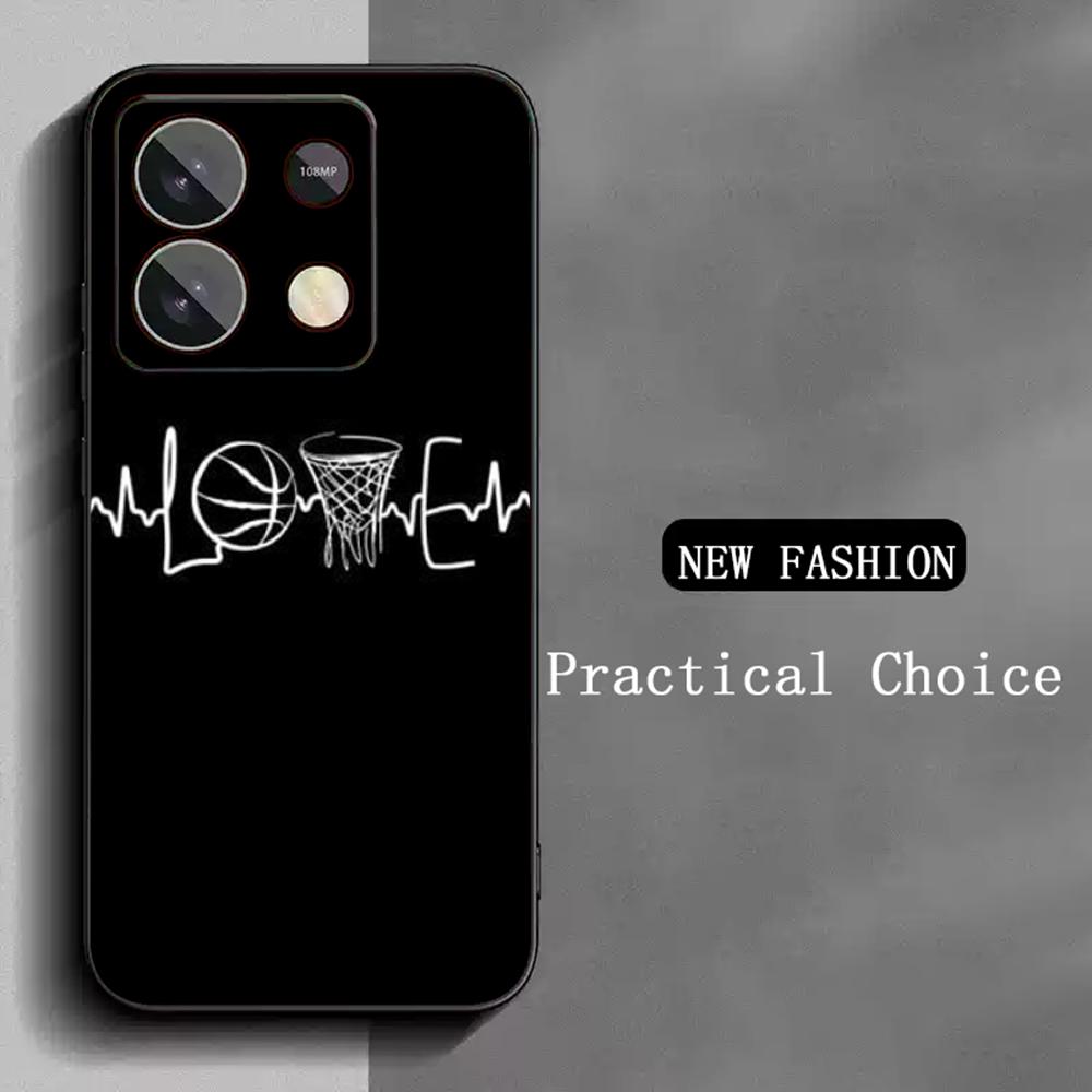 Super Cool Basketball Fashion Design Phone Case For Redmi Note 14 13 12 11 Pro Plus S 5G 14C A3 Soft Black Phone Cover