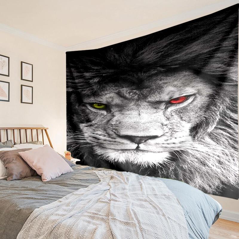 Lion Portrait With Flowers Tapestry Room Decoration Wall Hanging for Living Room Bedroom, dormitory, Birthday and Christmas gifts