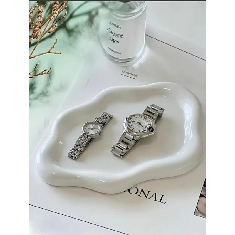 Ceramic Jewellery Storage Tray, Cloud-Shaped Design, Can Be Used as an Earring Display Stand, Office Decorative Item, or Gift