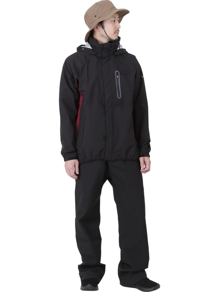 Namelessage Rainwear Set and for Men and Rain Raincoat (Nameless Age) (Top Bottom) Women, NASR-310, Black, XXL, Suit,