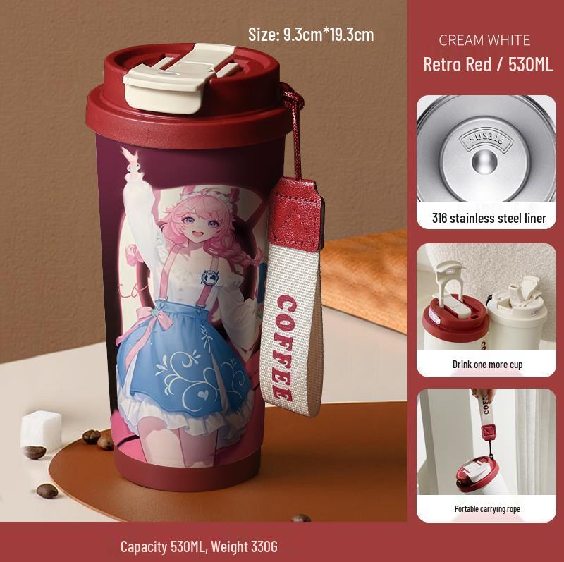 Honor of Kings 316 Stainless Steel Insulated Water & Coffee Cup, Large Capacity - Ideal for Students and Cars 530ml